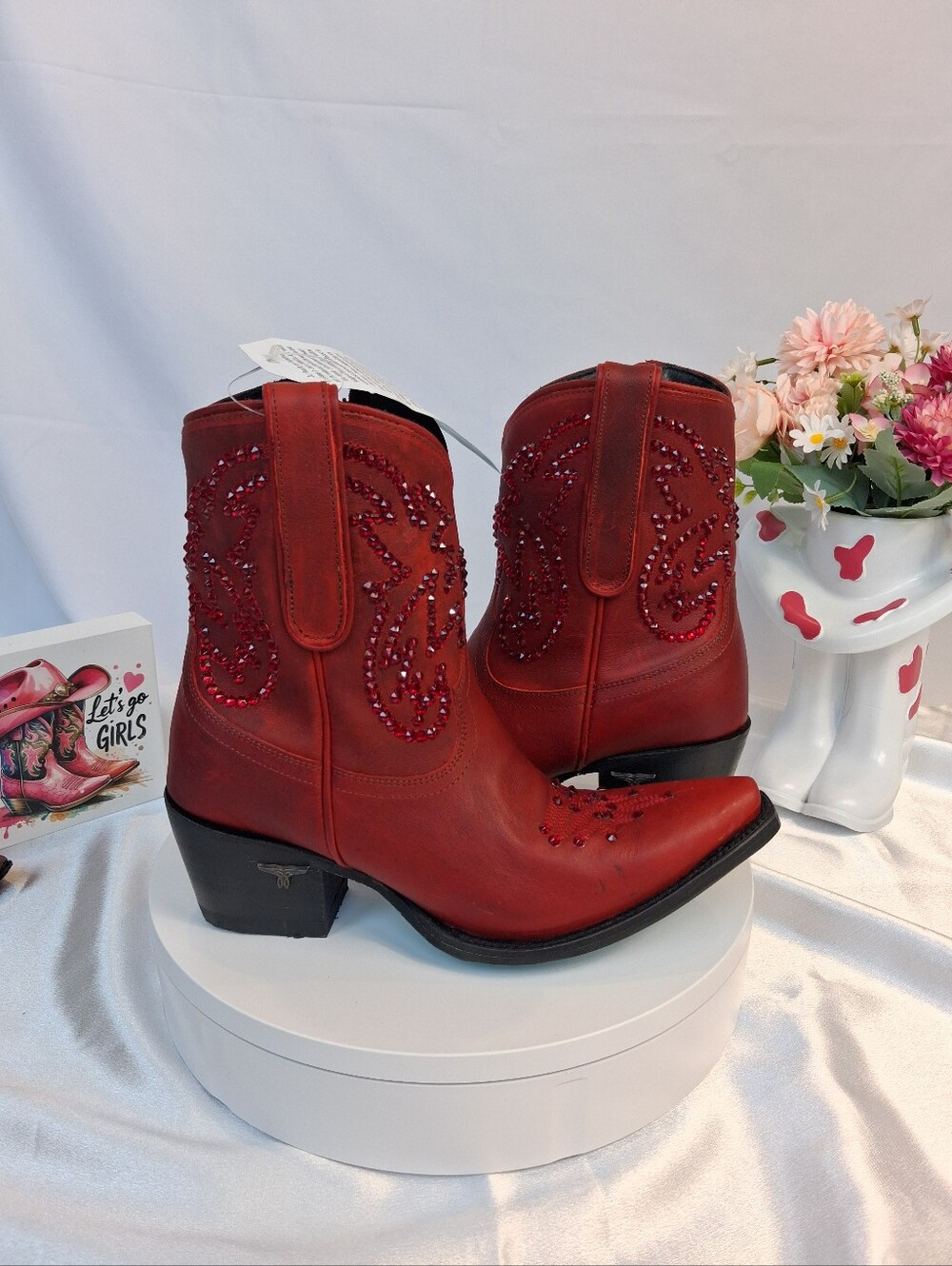 LANE Smokeshow Cowgirl Boots W/ SWAROVSKI Crystals 7.5 - Picture 5 of 11
